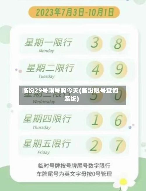 临汾29号限号吗今天(临汾限号查询系统)